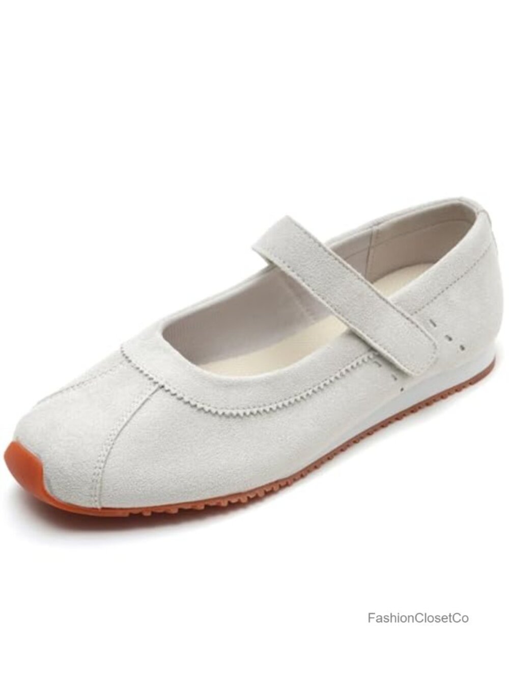 Womens Mary Jane Sneakers Ballet Flats Slip-On Walking Loafers Faux Suede Thick